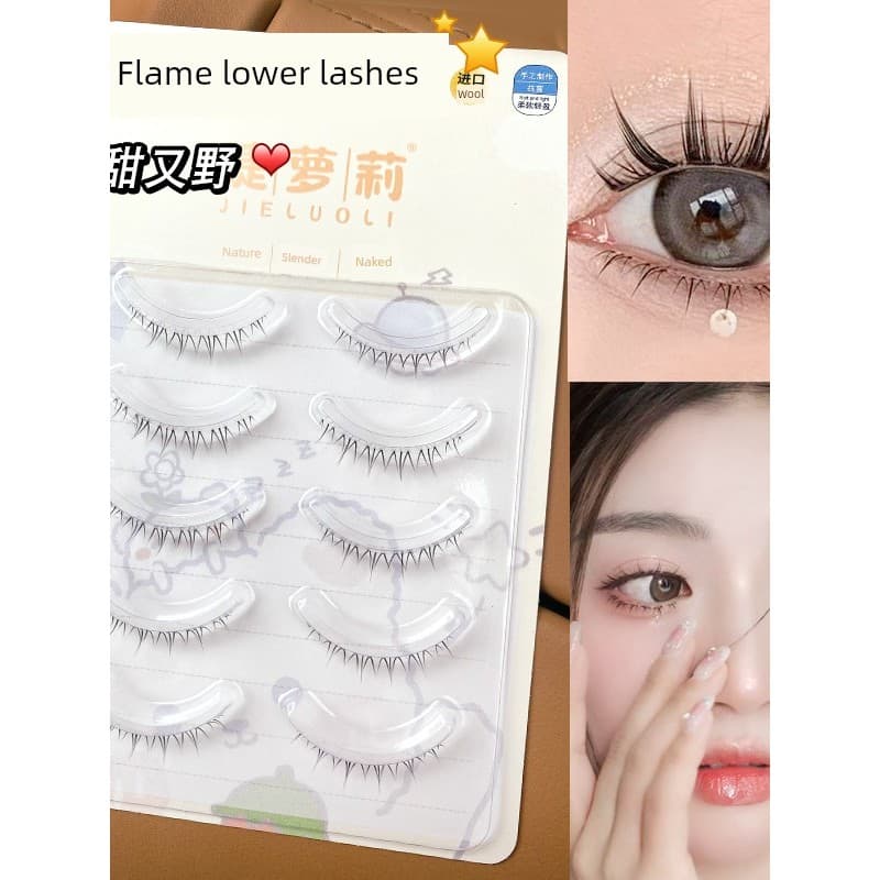cílios com cola e pinça cílios tufinho fox eyes ♥Cílios de olho Loli ~ pequena chama cílios inferiores feminino simulaçã