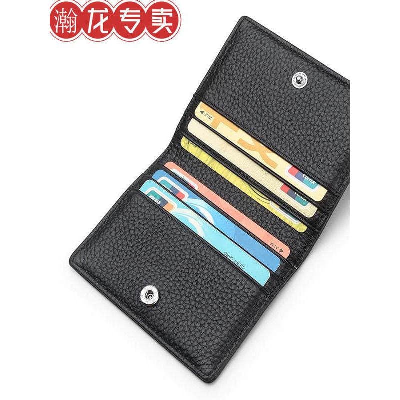 carteira masculina carteira masculina com ziper 2024 novo estilo Ultra-fino pequeno titular do cartão de couro masculino