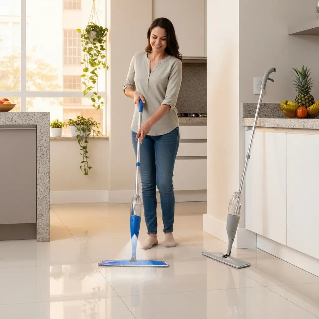 Mop Spray Com Reservatório Integrado Limpeza Fácil Prática Rodo Mágico Piso Laminado Cerâmica