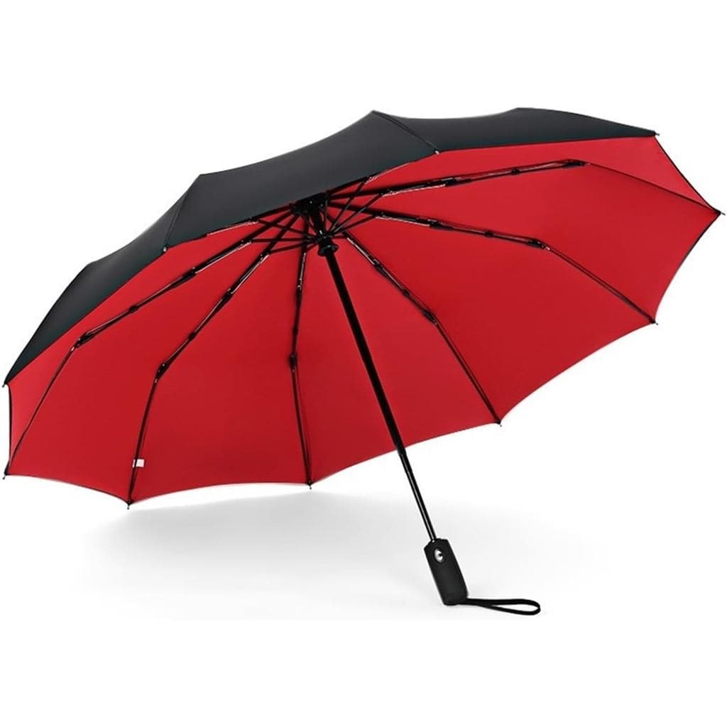 Guarda-chuva de Viagem Totalmente Automático de Dupla Camada, Compacto, Preto, Proteção Solar, Impermeável, Leve, Guarda