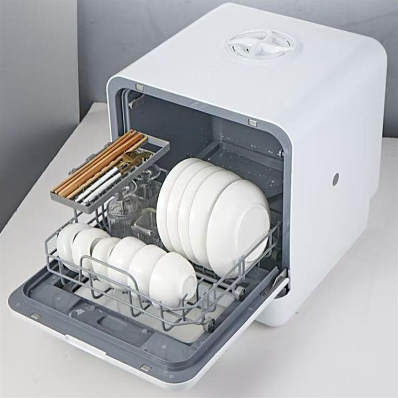 Máquina de lavar louça doméstica transfronteiriça 110V, sem instalação, totalmente automática, lavagem inteligente, desi