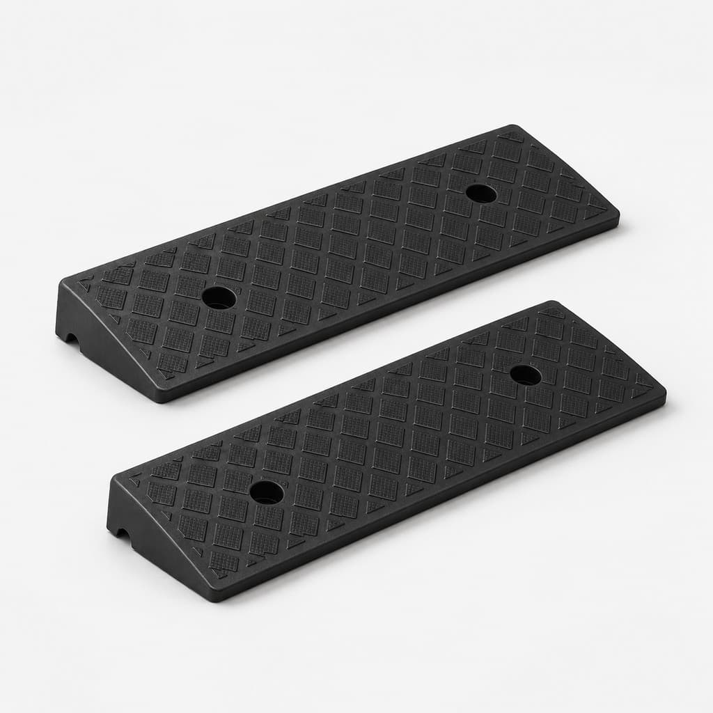 Kit 2 Rampa Acessibilidade Degrau Antiderrapante 3x13x50cm - Preto