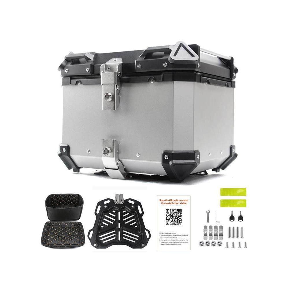 Caixa traseira de liga de alumínio de liberação rápida 28L/36L/45L/55L/65L/80L/100L Caixa traseira de motocicleta Tronco