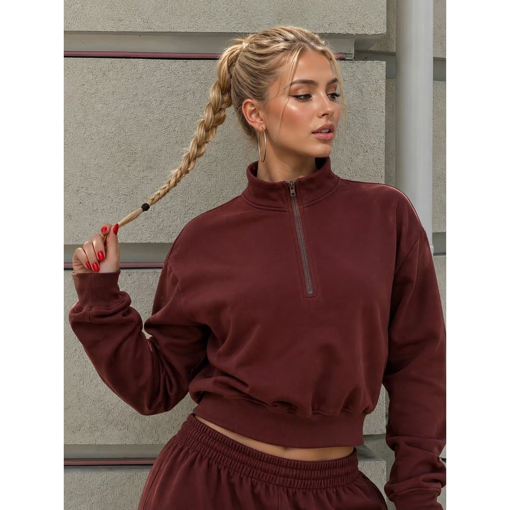 Casaco Feminino Inverno Blusa De Frio Feminina Casaco Flanelado Feminino Gola Alta Com Ziper