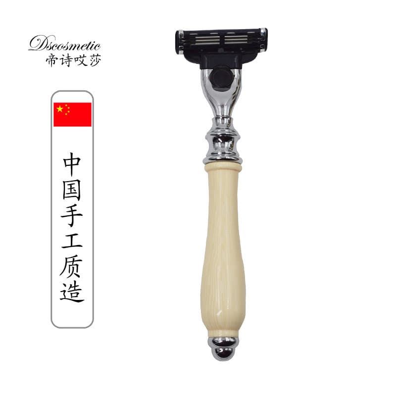 Cabeça de barbear Manual Dishi compatível com cabo de resina de Metal de três lâminas