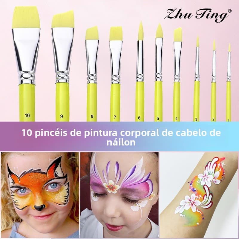 Conjunto De Pincéis Especiais Para Pintura Facial , 10 Peças , Caneta De Linha De Gancho Gravação , Pincel li