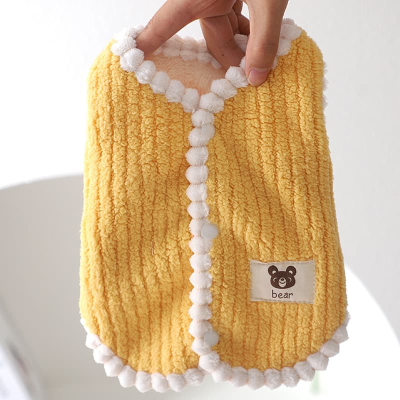 Roupas para cães inverno quente Bichon cão outono inverno roupas Schnauzer filhote de cachorro urso rotulagem colete de