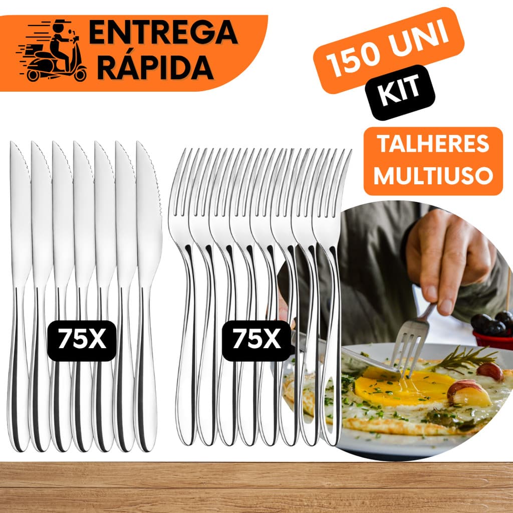 GARFO E FACA DE MESA INOX RESTAURANTE COZINHA BUFFET UTENSILIOS CONJUNTO CHURRASCO MARMITA VIAGEM