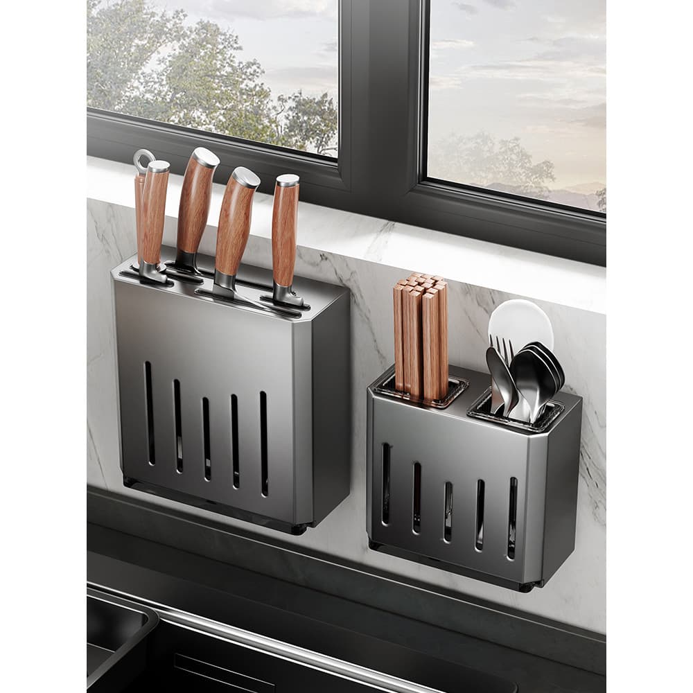 Ventosa faca rack rack de parede sem perfuração cozinha doméstica multifuncional cozinha faca rack pauzinho titular faca