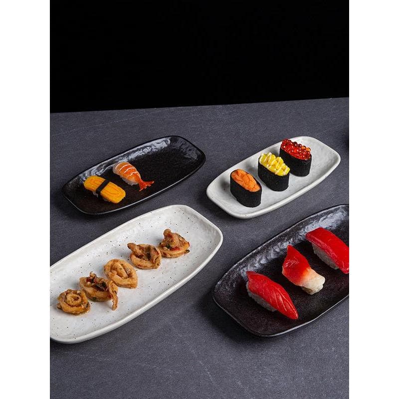 Gebi cerâmica prato de Sushi retangular cozinha placa de churrasco comercial ocidental pastelaria prato de comida ociden