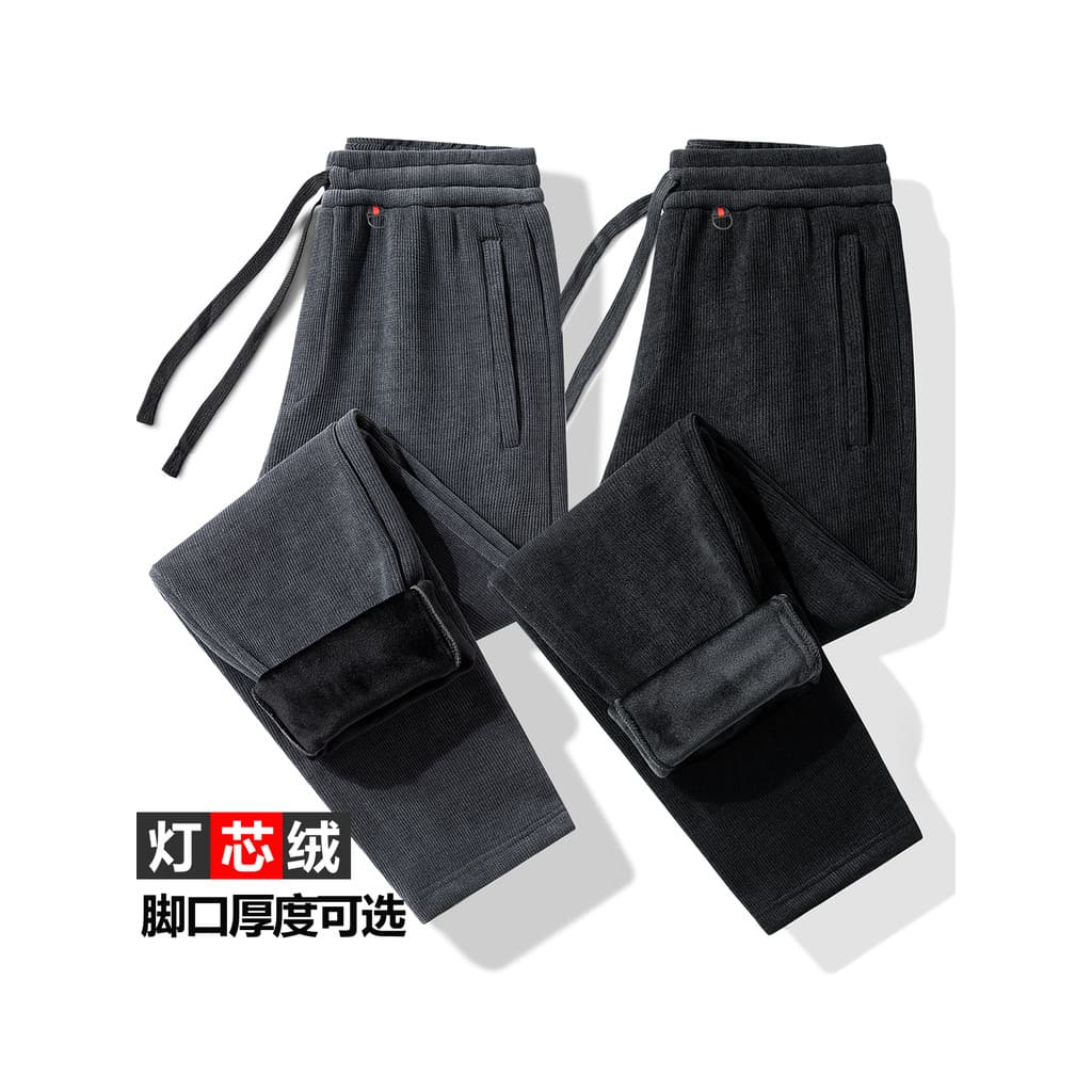 Homens outono inverno novo estilo calças casuais veludo calças compridas tamanho grande solto calças esportivas retas li