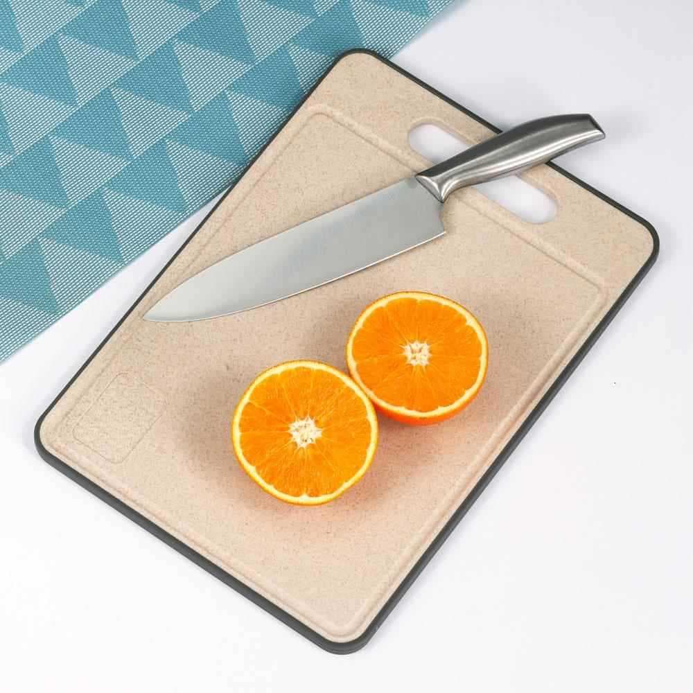 Fabricante de tábua de corte de palha de trigo, tábua de corte de frutas e alho, presente criativo, novo estilo, tábua d