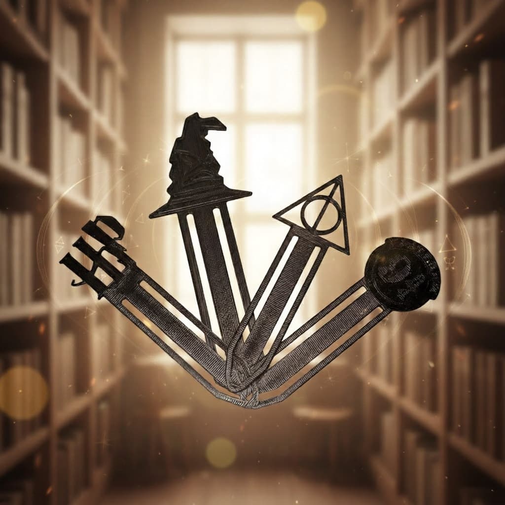 Marcador de Página Harry Potter - Bookmark Geek - Relíquias e Hogwarts