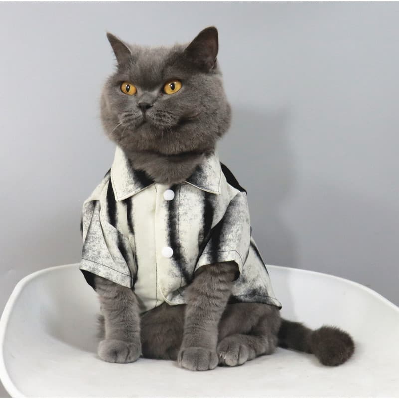 Moda animais de estimação gatos pequeno filhote de cachorro roupas de gato verão estilo fino camisas Anti-fiapos, respin