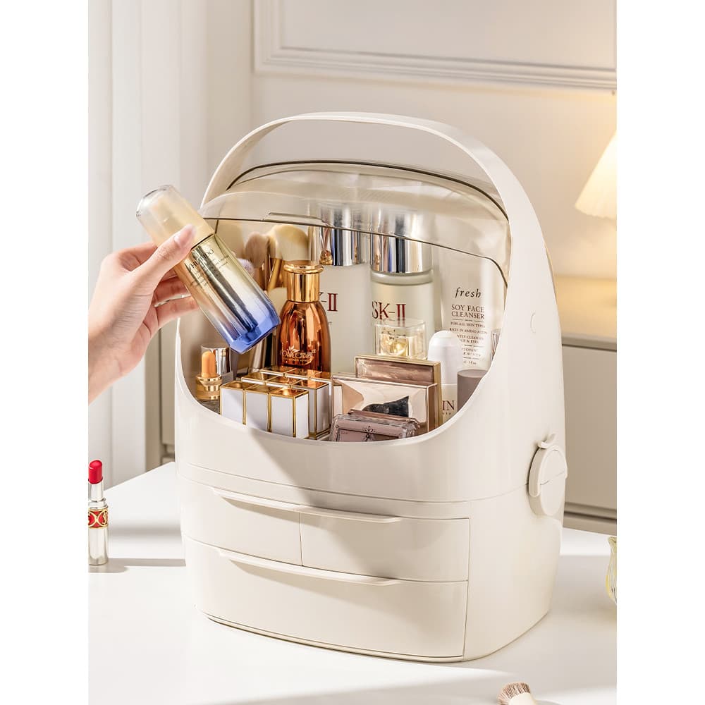 Influenciador Anti-poeira caixa de armazenamento de cosméticos dormitório doméstico Desktop cômoda batom produtos de cui