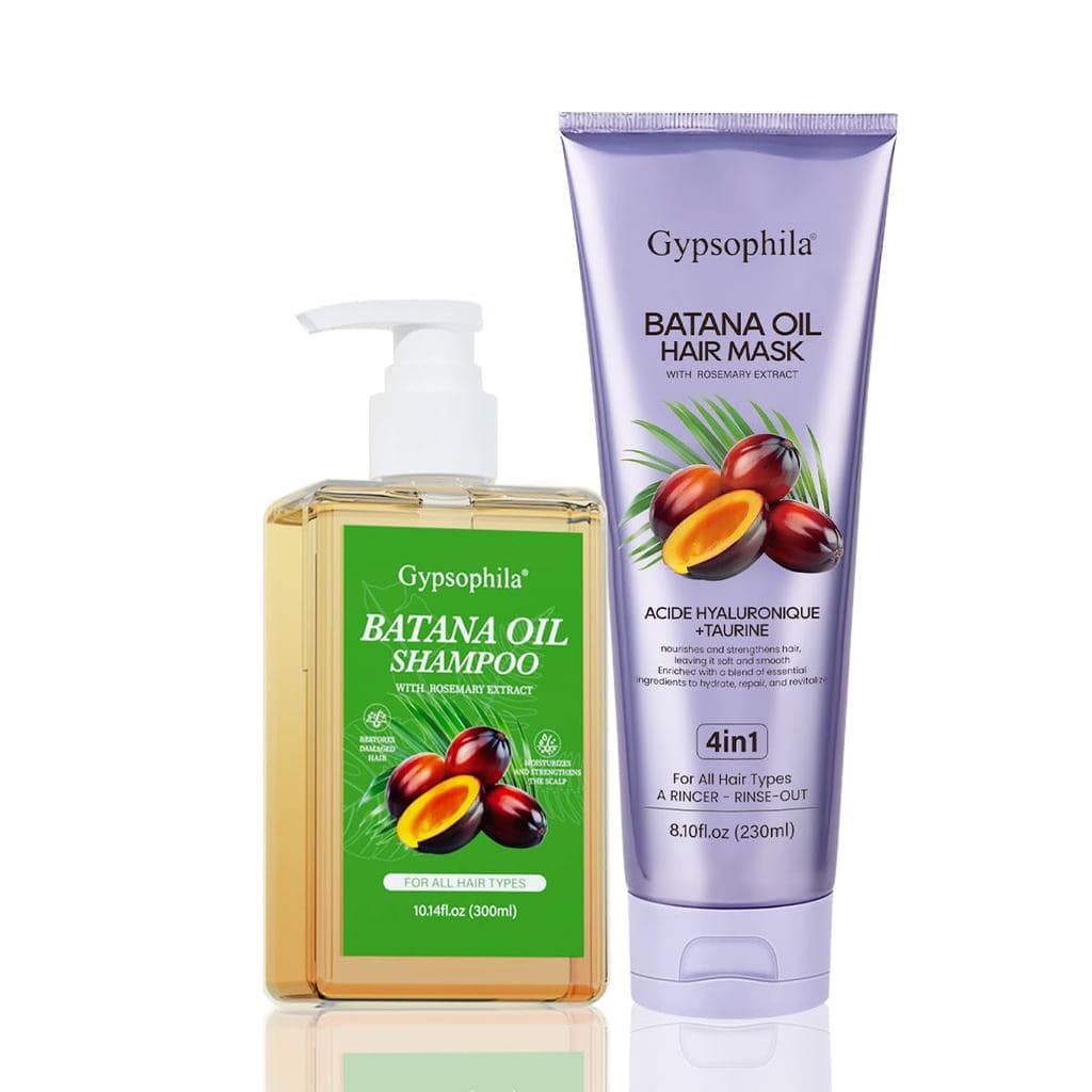 Kit de Crescimento Capilar com Óleo de Batana - Shampoo Natural de Alecrim e Máscara de Óleo de Batana - Tratamento Capi