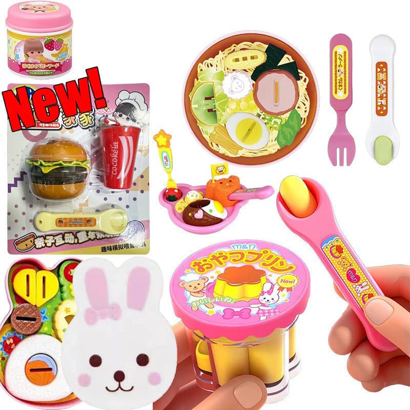 Conjunto de brinquedos de comida de faz de conta para crianças, brinquedo de alimentação com pudim e gelatina, presente