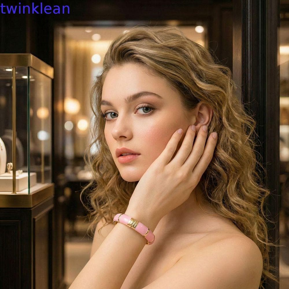 Pulseiras De Punho Esmaltado TWINKLEAN , Pulseira De Óleo De Gotejamento Boêmio De Liga Larga Geométrica Bloqueada De Co