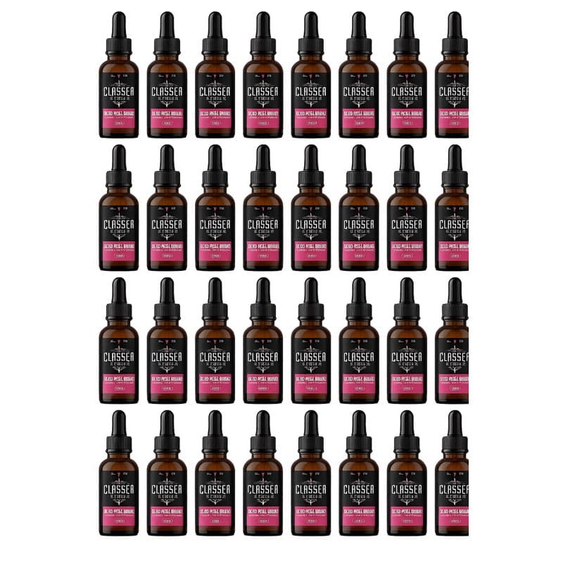 Kit 24x óleo para barba 30ml classe a  possui hidratantes e fortalece os fios