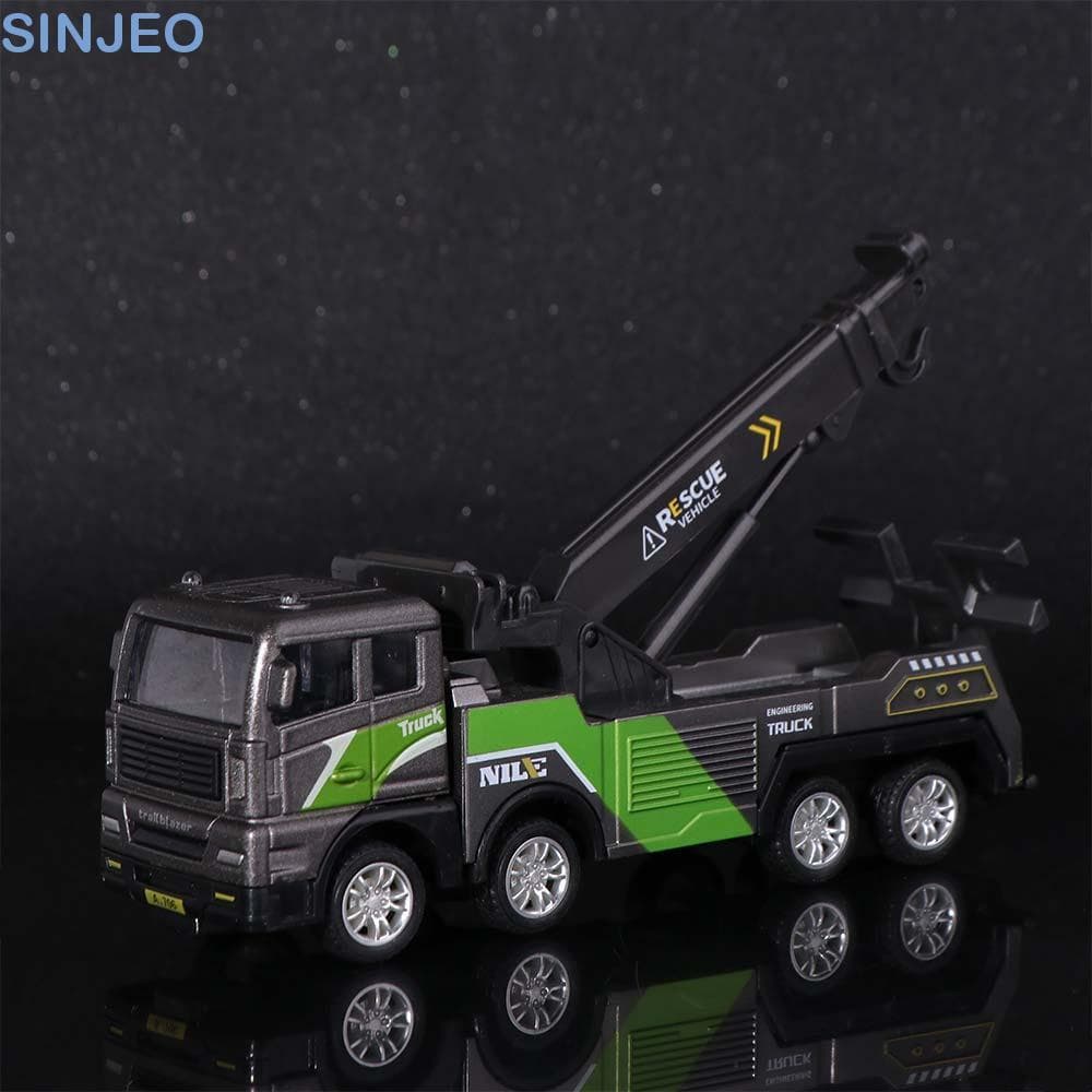 Brinquedos De Caminhão Guindaste SINJEO , Modelo De Carro De Engenharia De Simulação Fundida Em Liga , Escavadeira De Ve