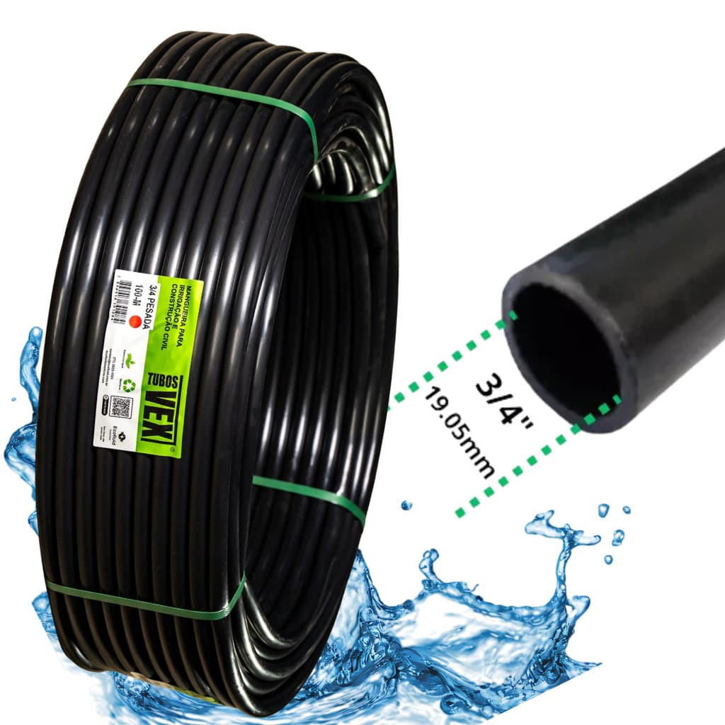 TUBO MANGUEIRA PARA IRRIGAÇÃO 3/4" ROLO 100 METROS VEX POLIETILENO