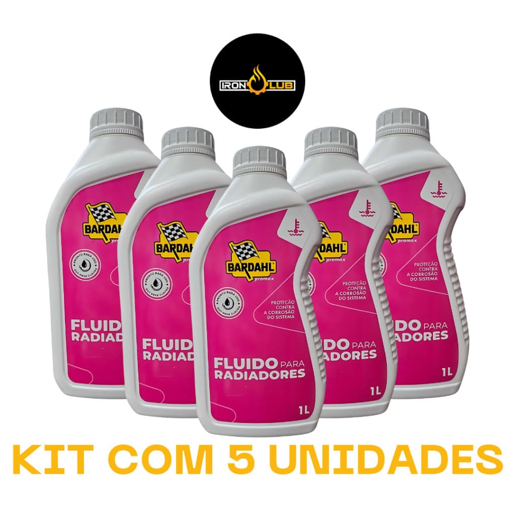 KIT COM 5 LITROS ADITIVO DE RADIADOR BARDAHL PRONTO USO ROSA