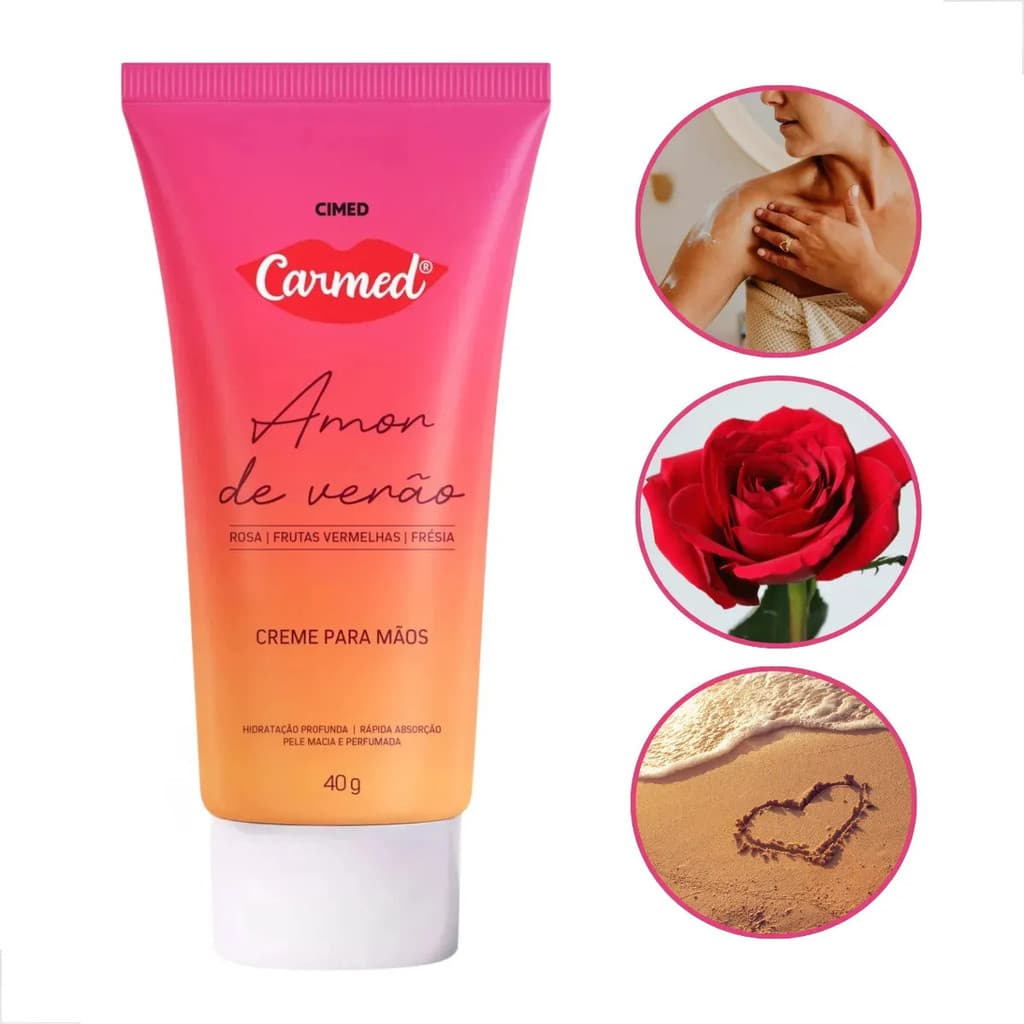 Creme Hidratante Para Mãos Carmed Amor De Verão Com Frutas Vermelhas 40g Frutos Vermelhos