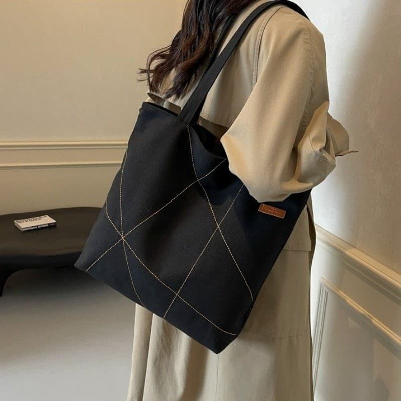 Bolsa de lona trabalho Commuter High-End sentido grande capacidade forte sacola feminina estudante classe saco de ombro