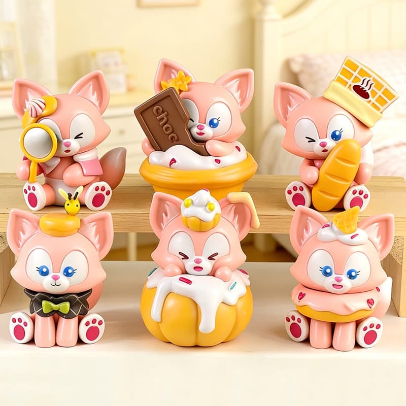 6 Pçs/Set Dos Desenhos Animados Estrela Raposa Bebê LinaBell DIY Decoração De Mesa Bolo Pão De Chocolate Versão Q PVC Fi