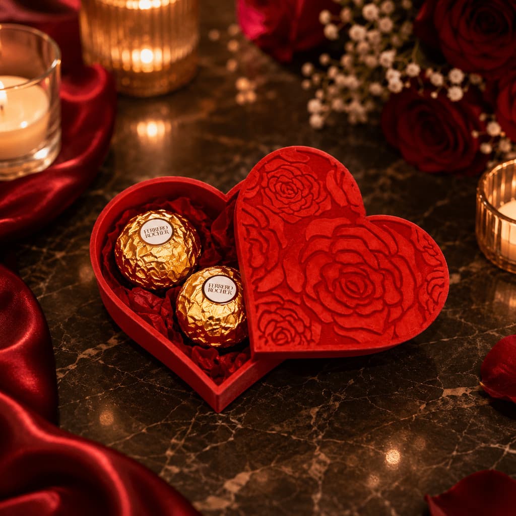Caixa Coração para Chocolates e Presentes Românticos Porta Bombom Decorativo Luxo Dia dos Namorados