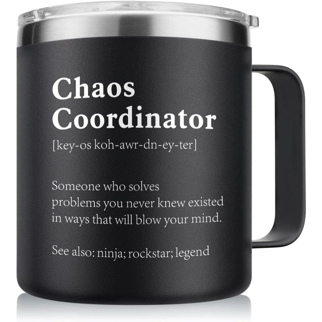 NOWWISH Christmas Gifts for Men, Boss, Coworker, Manager, Office, Teacher, Nurse - Chaos Coordinator Tumbler - Thank You