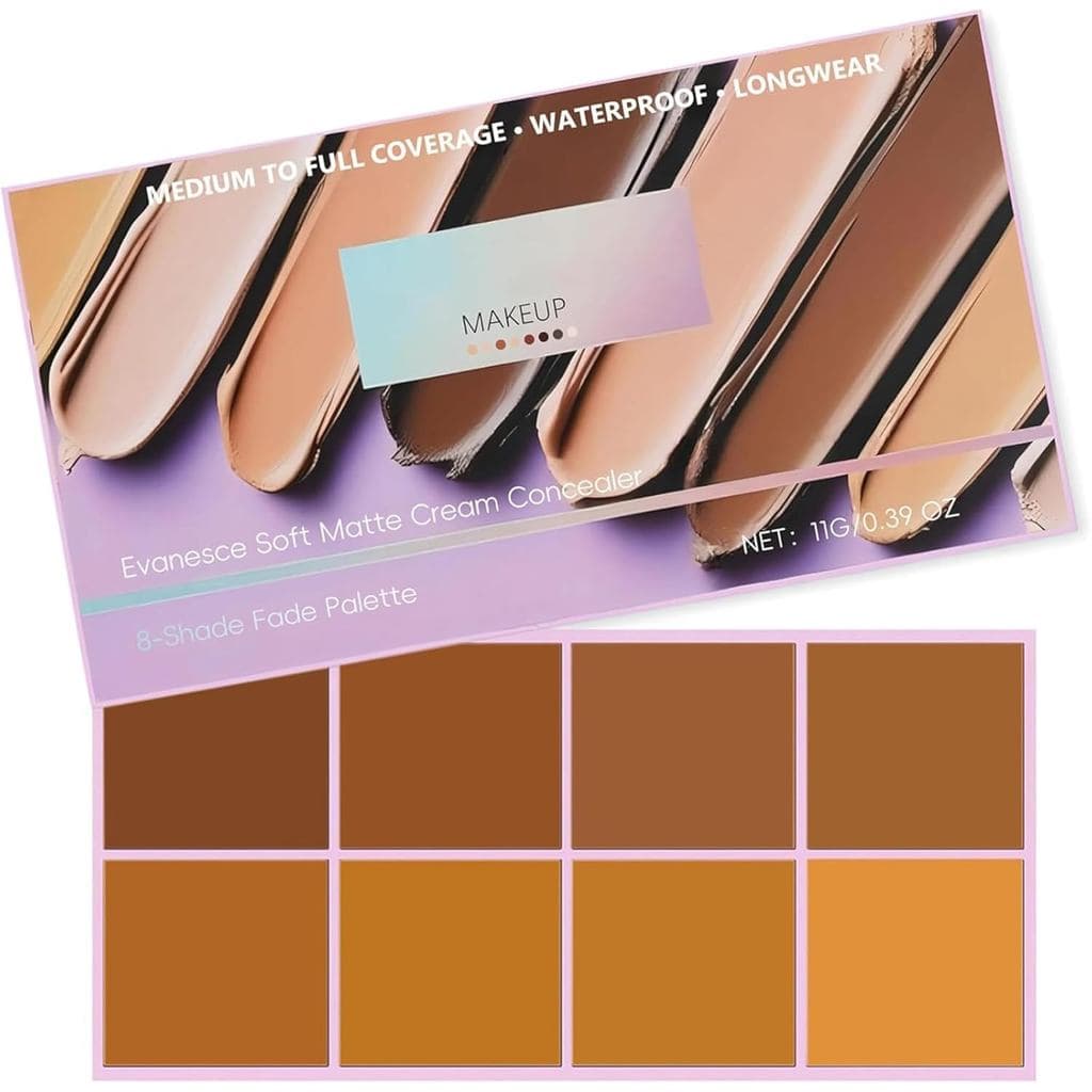 Corretivo SoftMatte em Paleta com 8 Tons e Aplicador, à Prova d'Água, Cobertura Total para Imperfeições e Cobertura, Cor