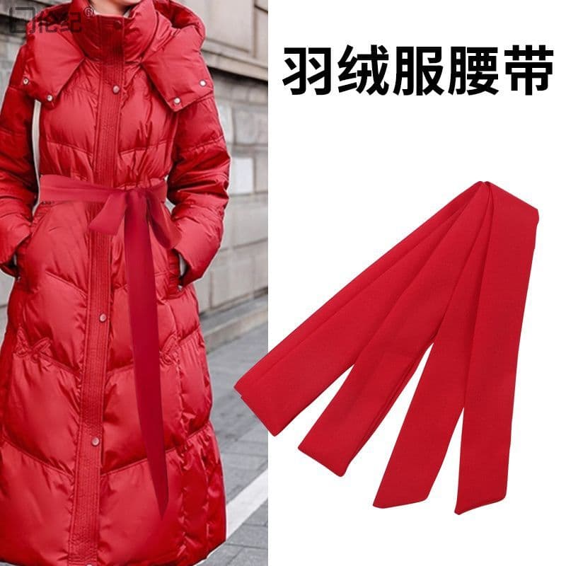 Outono inverno para baixo jaqueta cinto arco camisa cinto simples acessórios de roupas camisa atada antigo bandana femin