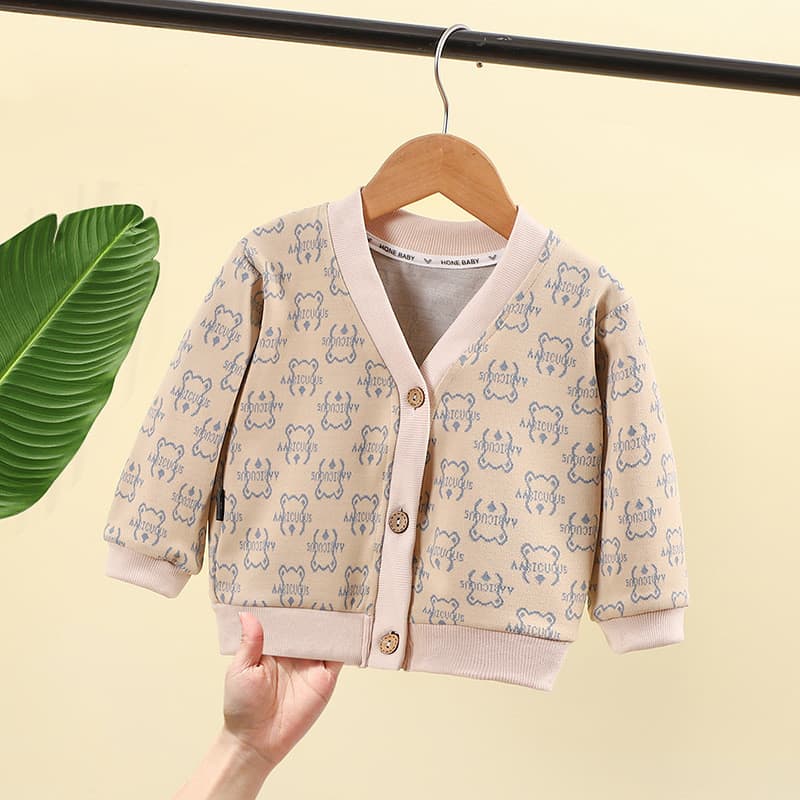 Crianças outono malha dos desenhos animados jaqueta Casual 1-6 menino Cardigan topo feminino bebê com decote em V camiso