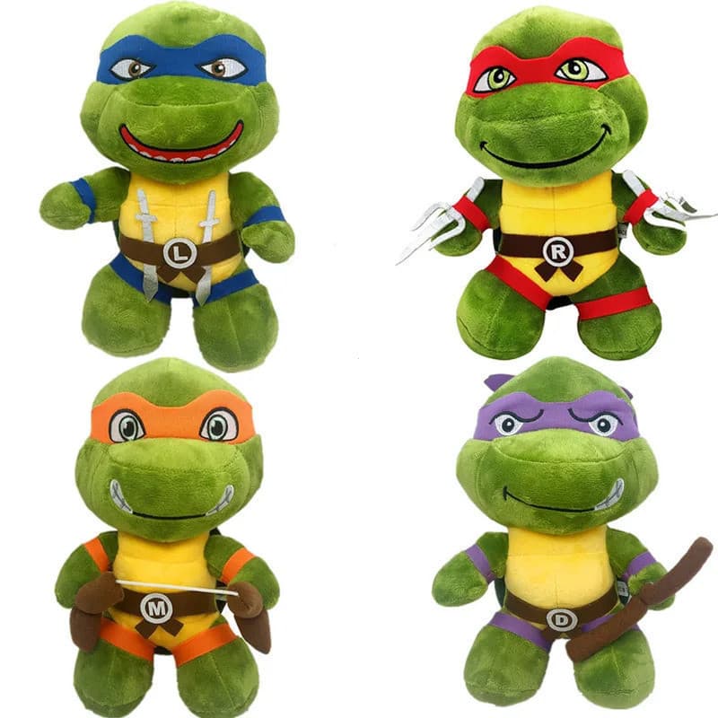 25cm Ninja Turtles Bonecas De Pelúcia Anime Jogo TMNT Leo Raph Mike Don Stuffed Animals Decoração Ornamento Brinquedos p