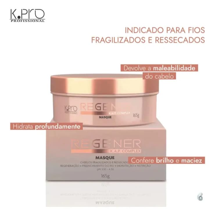 K.pro Regenér Máscara Capilar K.a.p Complex Hidratação 165g