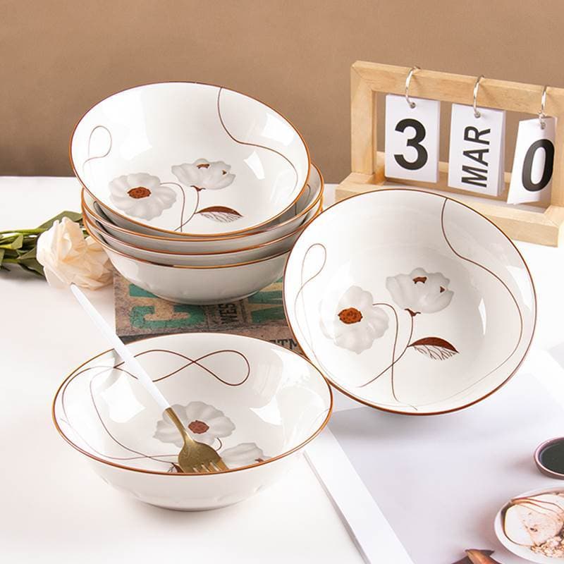 7-Polegada tigela de macarrão doméstico novo estilo cerâmica Underglaze cor grande tigela aparência tigela de sopa tigel