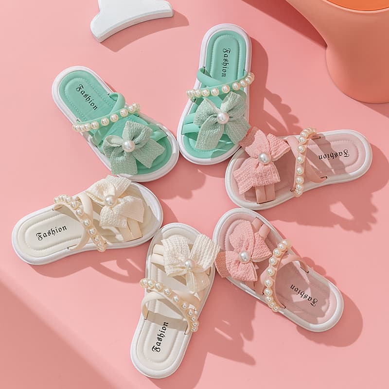 Meninas exterior usar chinelos crianças sapatos 2024 verão novo estilo crianças sandálias moda arco praia confortável sa