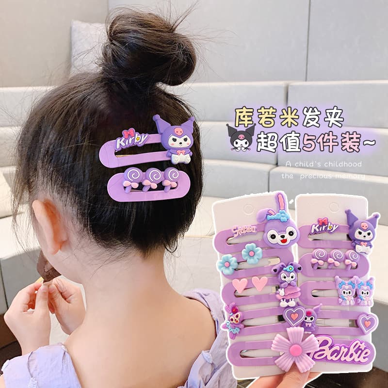 Kuromi hairpin crianças bebê franja clipe menina volta cabeça quebrada hairpin Headdress menina cabelo quebrado arrumado