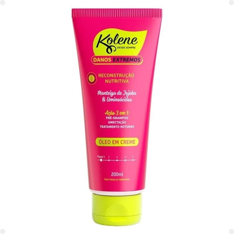Pré-Shampoo Óleo Em Creme Kolene Danos Extremos Reconstrução Nutritiva Com 200ml