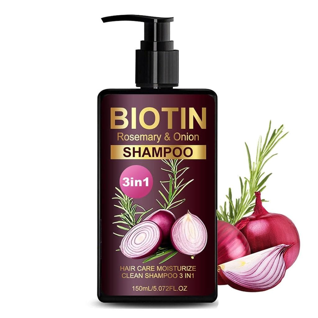 Shampoo de Cebola e Alecrim para Crescimento Capilar, Shampoo de Cebola e Biotina e Alecrim para Queda e Afinamento dos