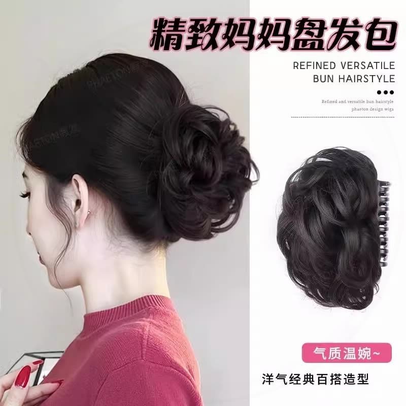 Bola cabeça peruca feminina Grab Clip temperamento flor Bud cabeça alta mãe cabelo ferramenta útil simulação cabelo volt