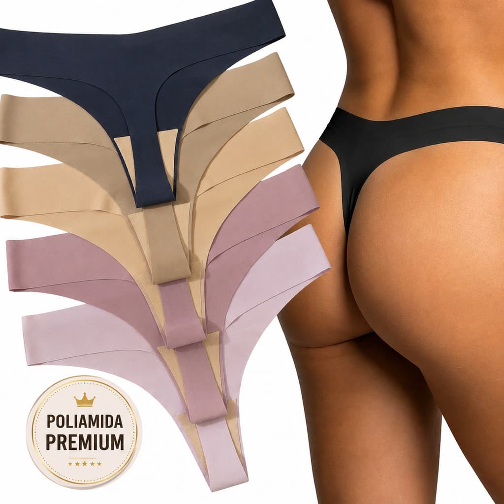 Kit 7 ou 10 Calcinhas Sem Costura POLIAMIDA Fio Dental Invisível Corte a Laser Confortável Não Marca na Roupa