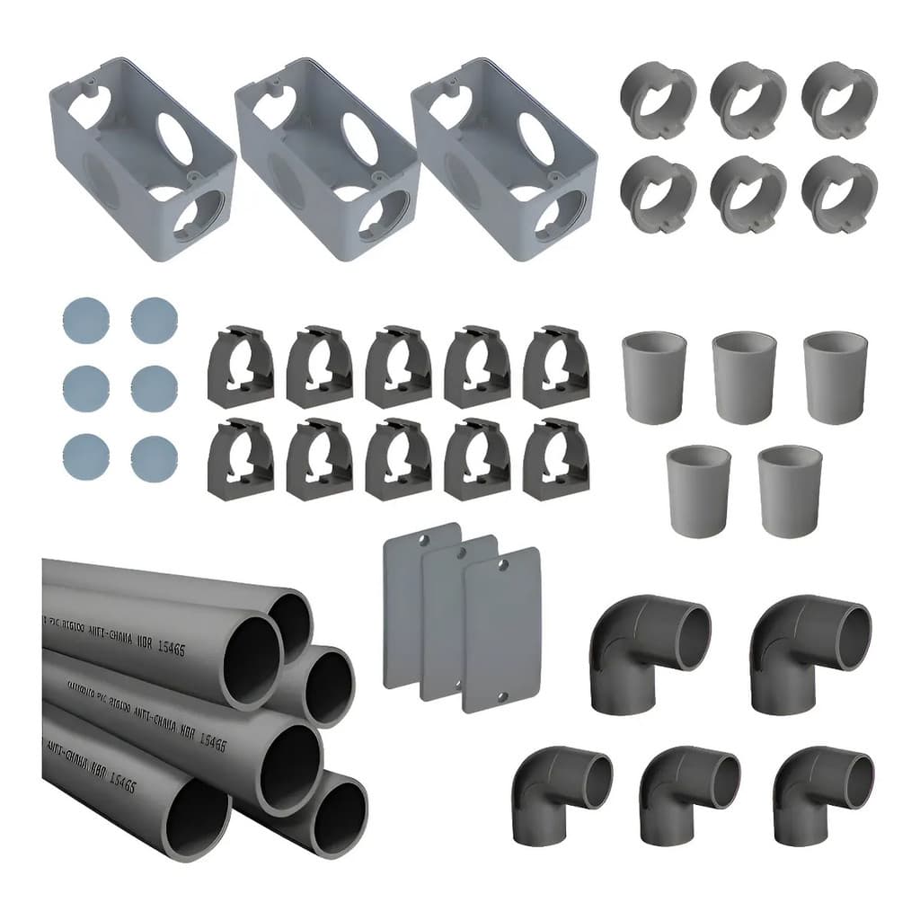 Kit C/ 35  Metros  De Eletroduto3/4+ Acessórios Instalação