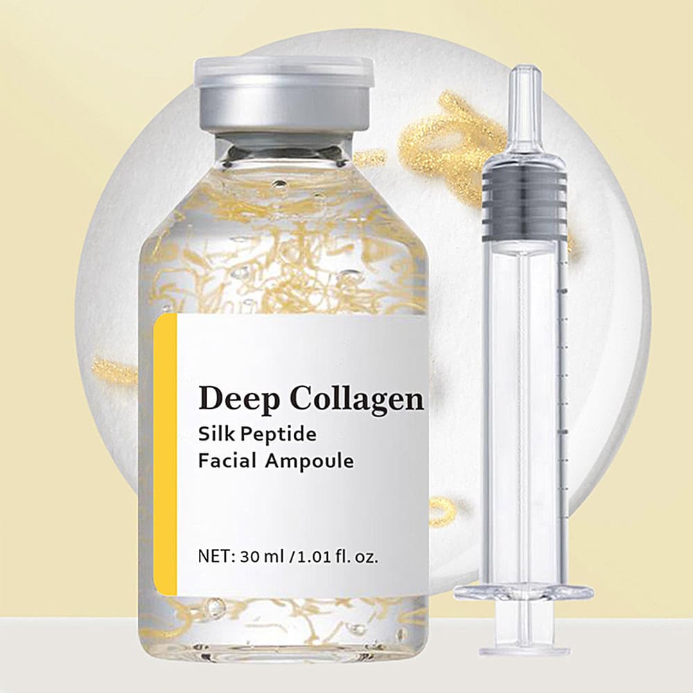 Ampola Facial de Colágeno Profundo com Peptídeos de Seda 30ml Hidratante, Firmadora e Iluminadora