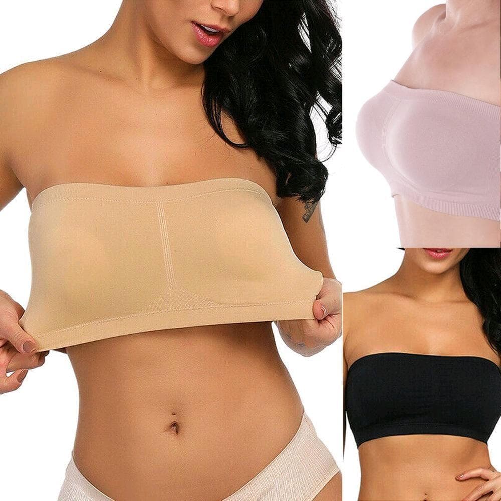 Kit 2 Top Faixa com Bojo Feminino - Confortável. Não Marca e Ideal para Blusas de Alça Tecido de meia