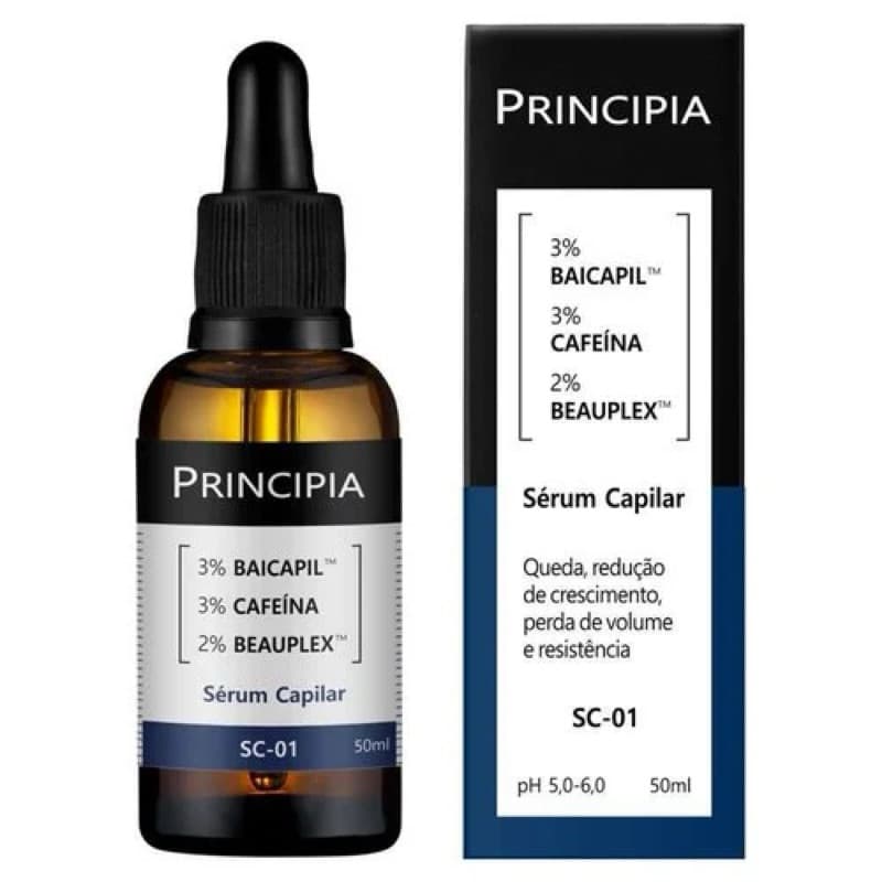 Sérum Capilar SC-01 Principia  3% Baicapil + 3% Cafeína Fortalecimento e cuidado para os fios 50ml