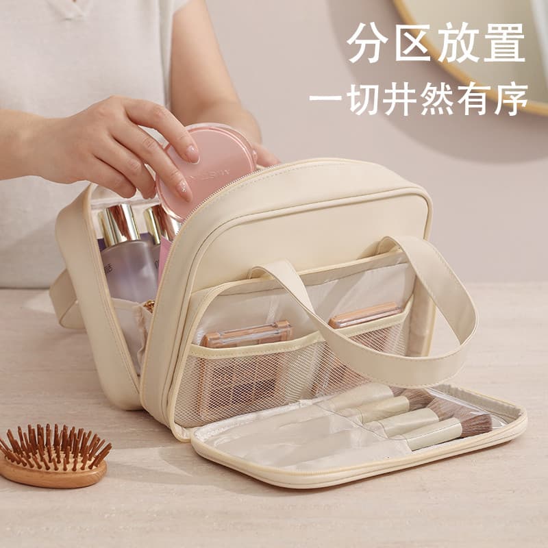 Bolsa cosmética feminina portátil de grande capacidade 2025 novo estilo High-End luz luxo portátil passeio viagem cuidad