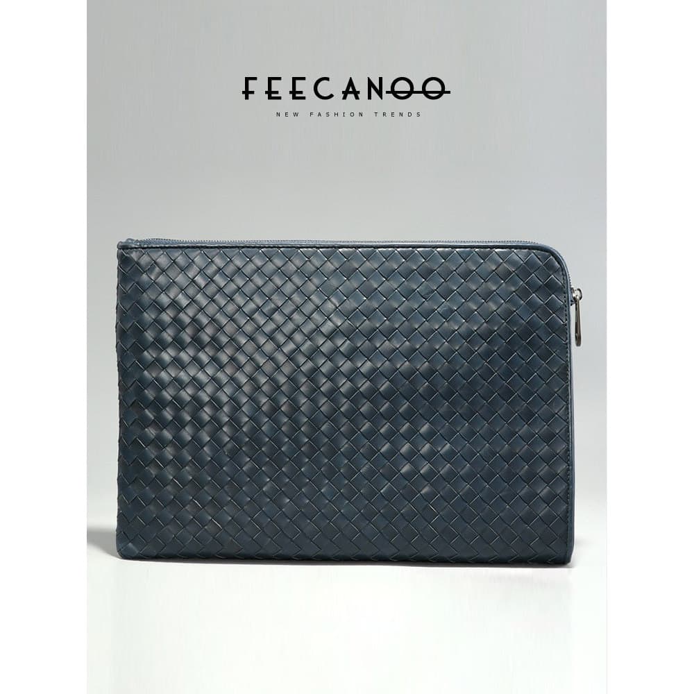 High-End pneu encerado couro trançado Envelope saco Casual masculino couro genuíno embreagem na moda saco de embreagem m