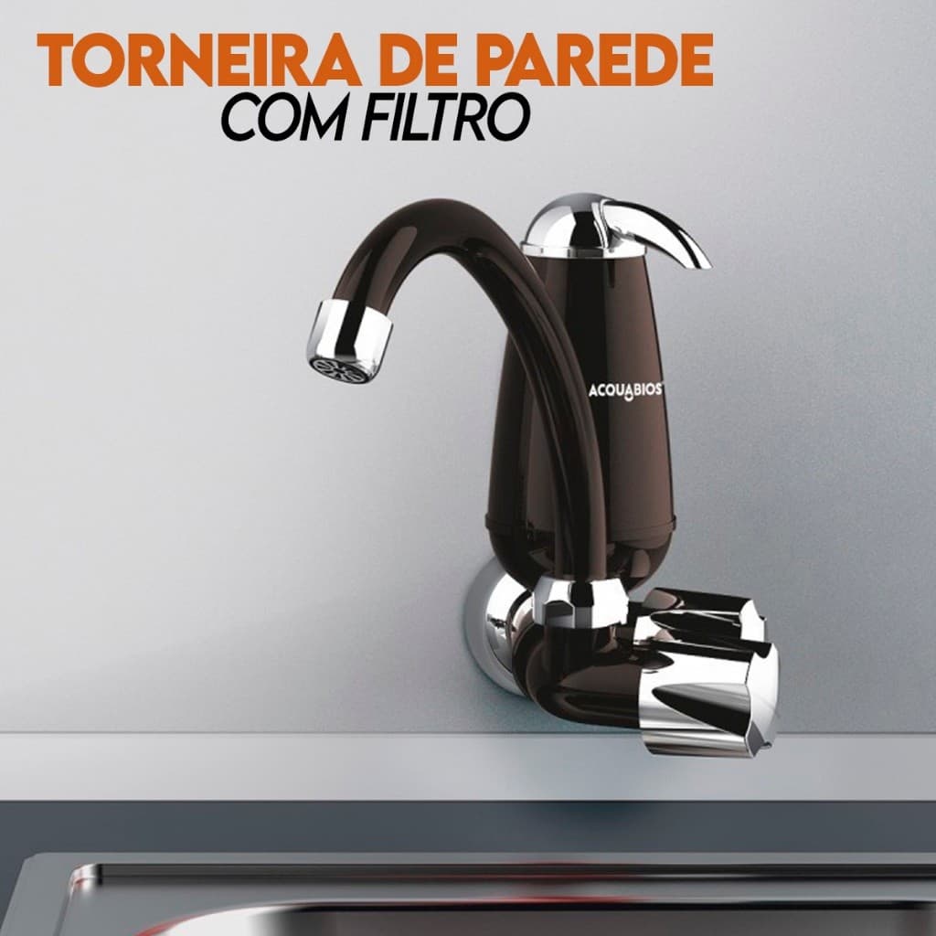 Torneira Cozinha de Parede Torneira Com Filtro Bica Móvel Torneira Plástico Torneira Preta Moderna